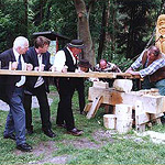 beim "Schindelhobel", finnische Teerexperten im Juni 2001 zu Gast